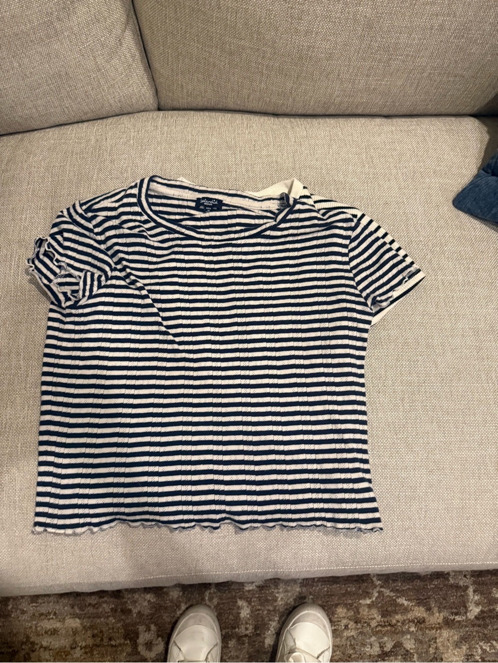 Splendid Navy & White Striped Short Sleeve Tee